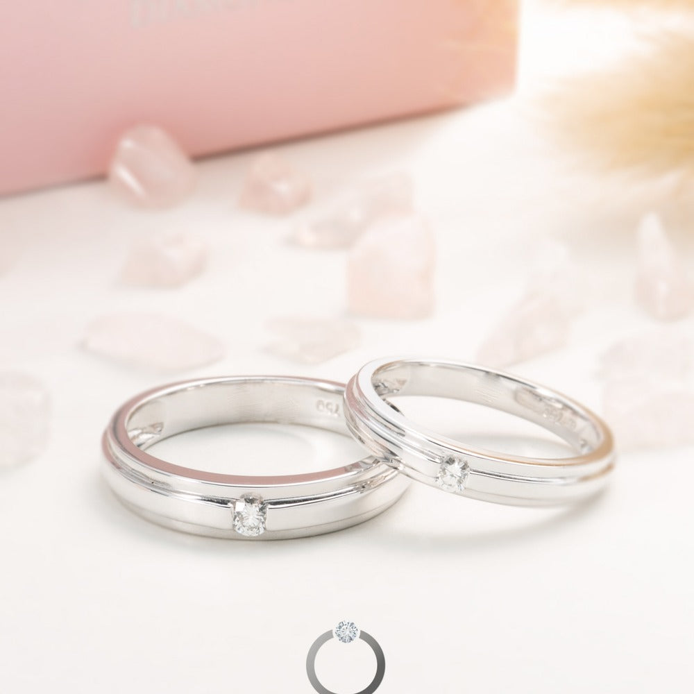 18K Wedding Band Pair CP041