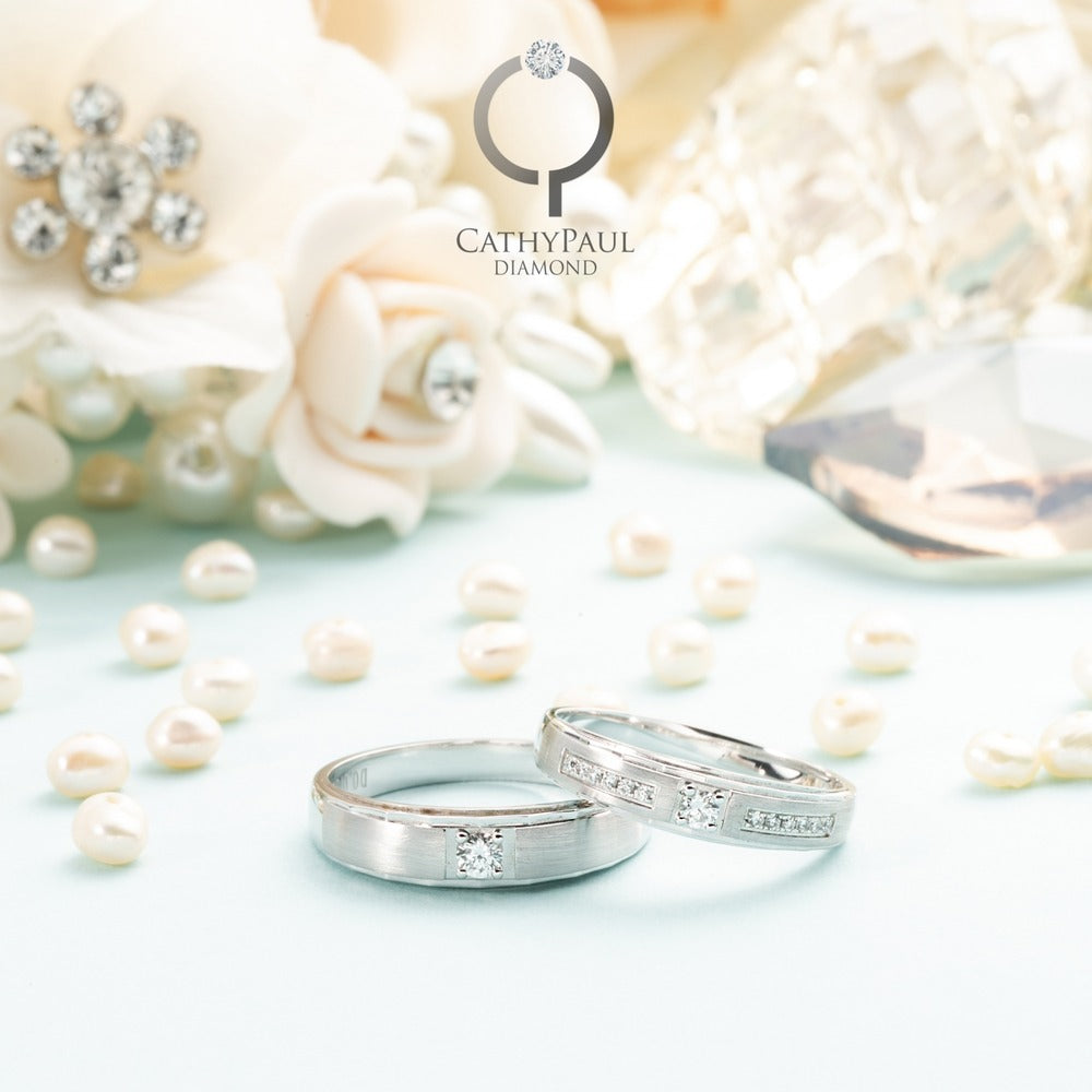 18K Wedding Band Pair CP045