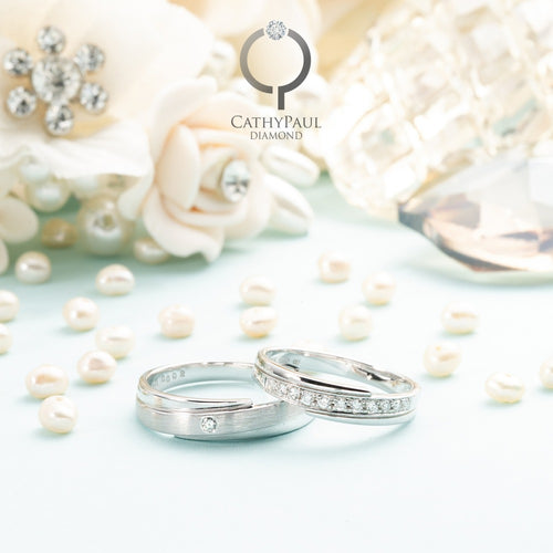 18K Wedding Band Pair CP046