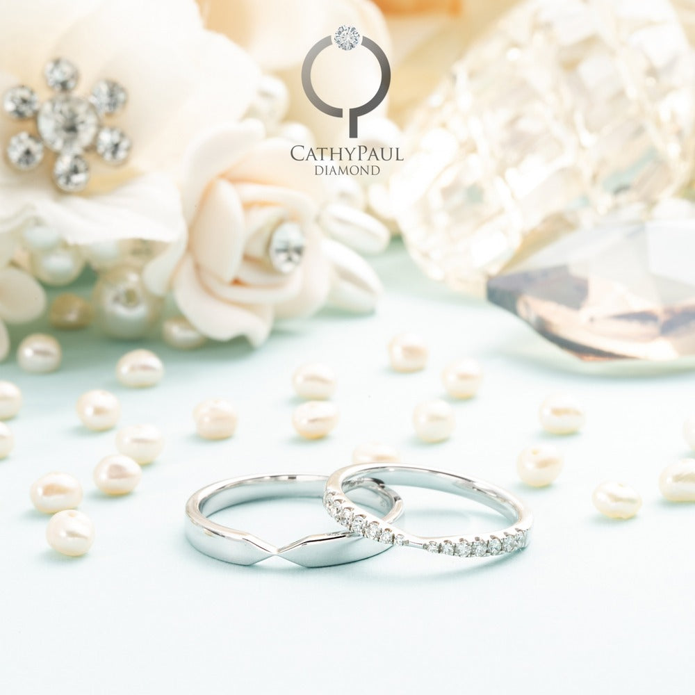 18K Wedding Band Pair CP048