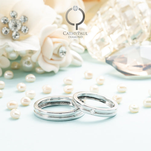 18K Wedding Band Pair CP049