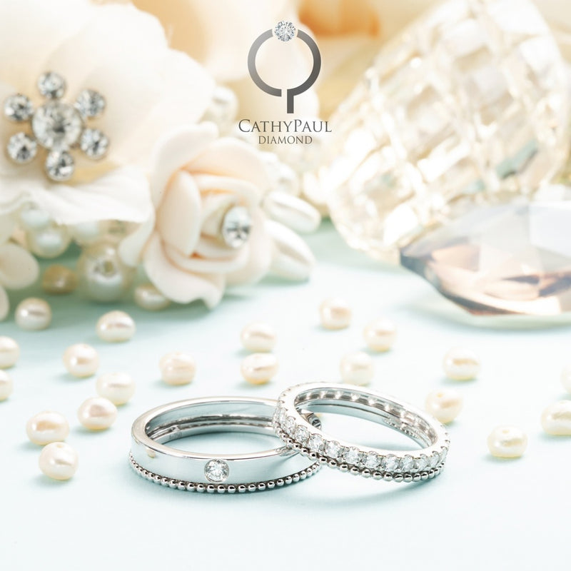 18K Wedding Band Pair CP050