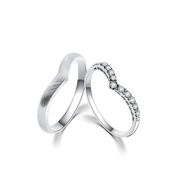 18K Wedding Band Pair CP052