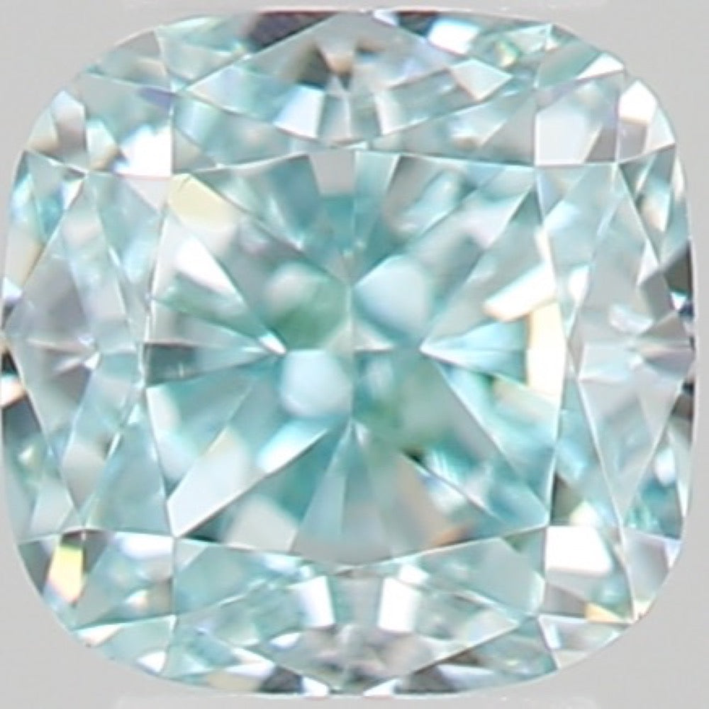 GIA 彩鑽 綠鑽 0.13ct Fancy Intense Blue-green