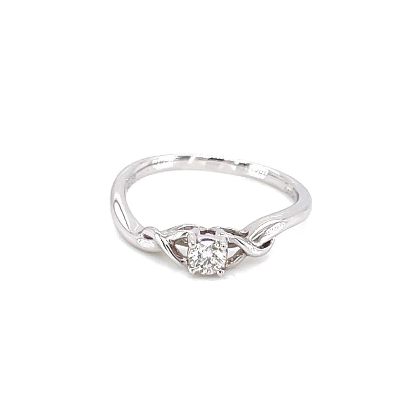 18K白金 0.15ct 鑽石戒指