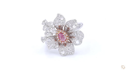 18K白金 0.19ct 粉紅鑽戒指