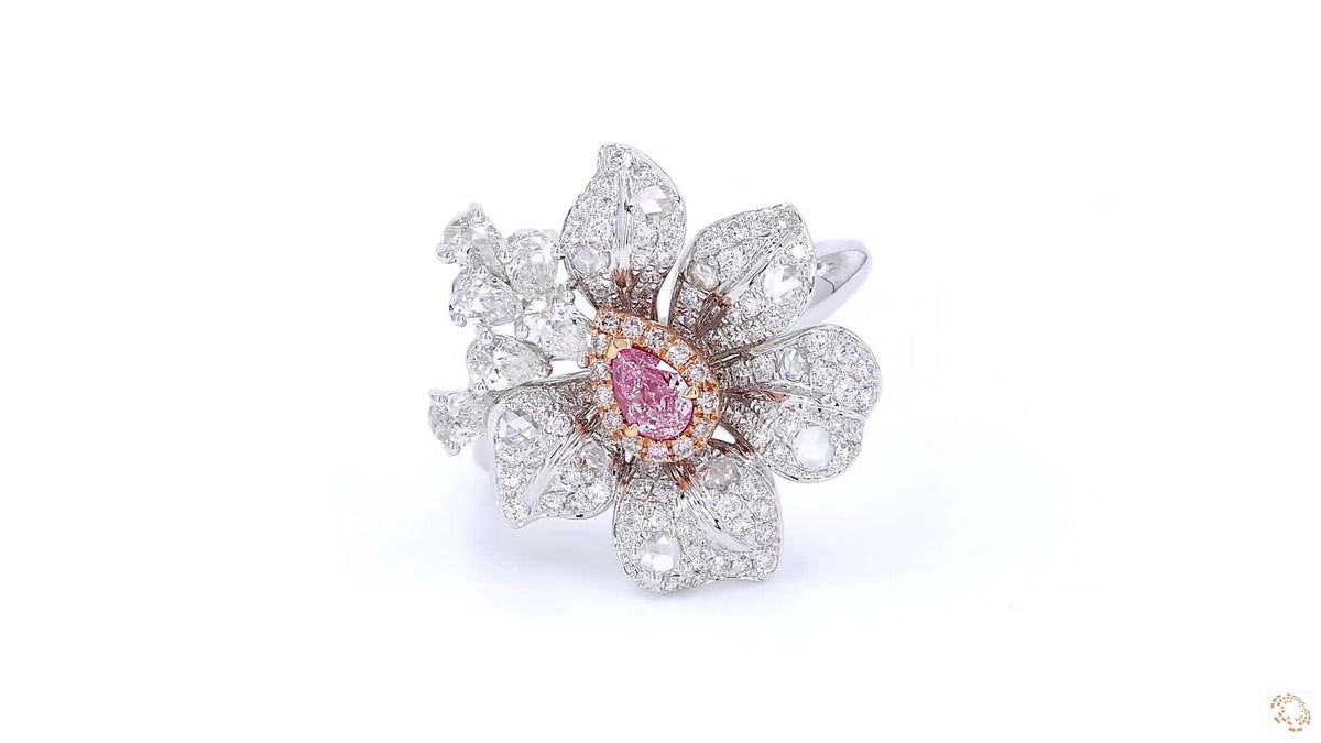 18K白金 0.19ct 粉紅鑽戒指