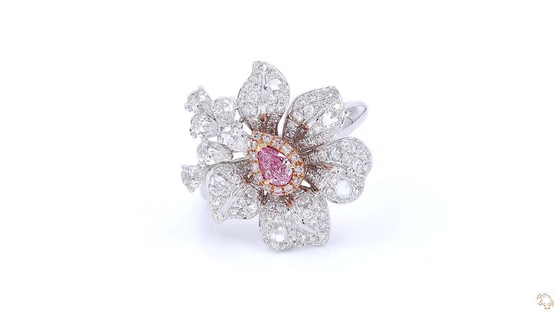 18K白金 0.19ct 粉紅鑽戒指