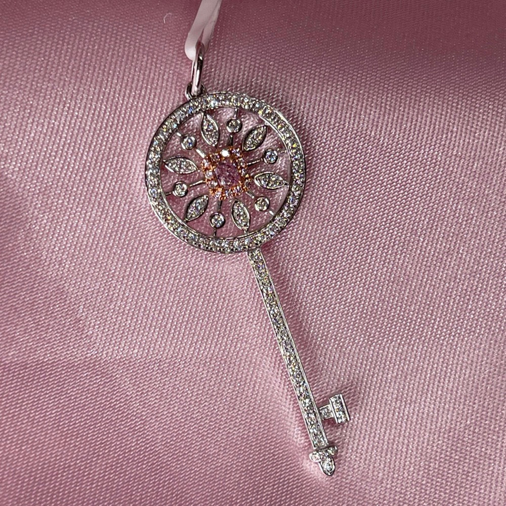 18K白金 0.10ct 粉紅鑽吊咀