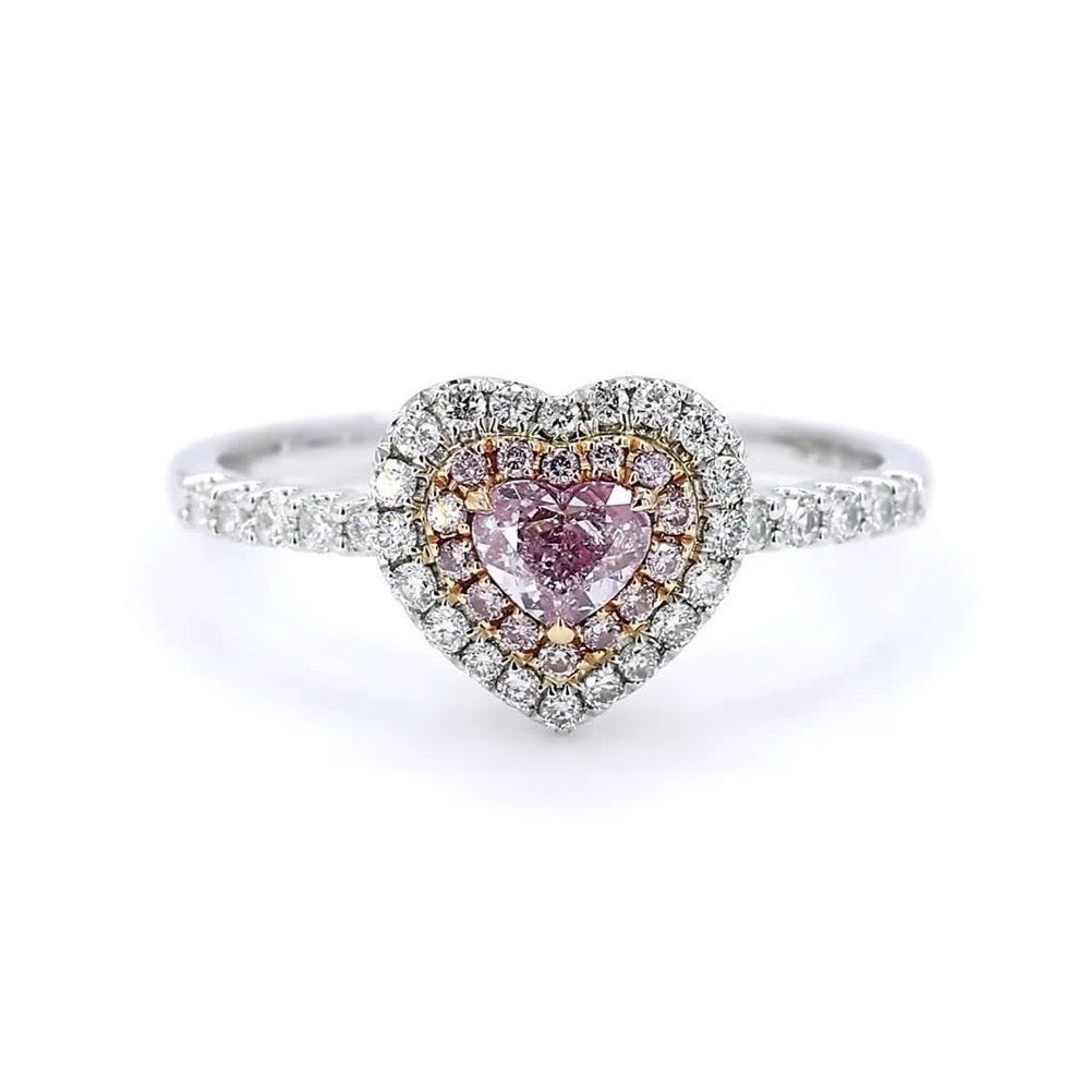 18K白金 0.31ct 粉紅鑽戒指
