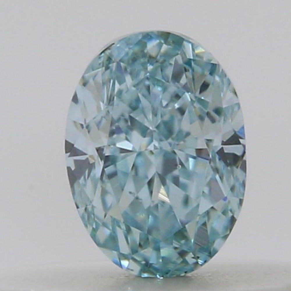 GIA 彩鑽 藍鑽 0.21ct Fancy Intense Green-blue