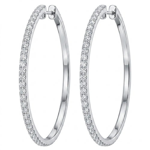 18K White Gold 1.73ct Diamond Earrings