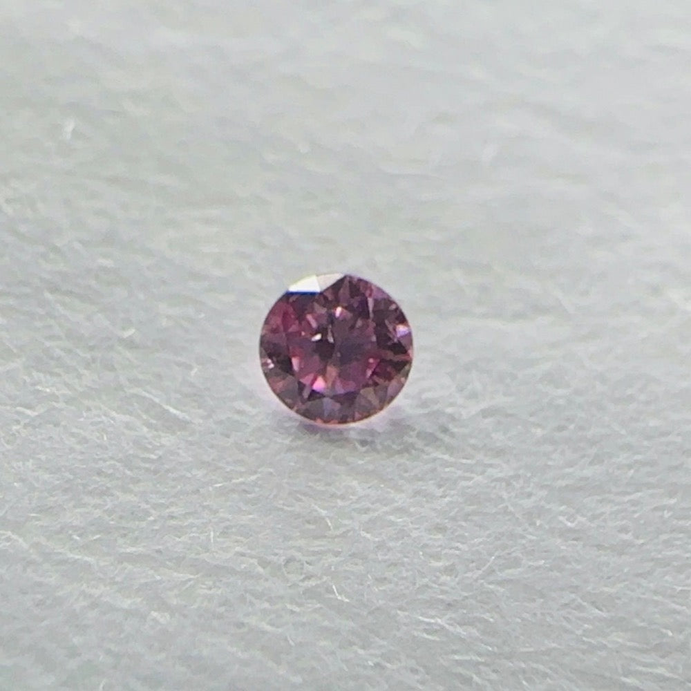 GIA 彩鑽 粉紅鑽 0.04ct Fancy Intense Purplish Pink