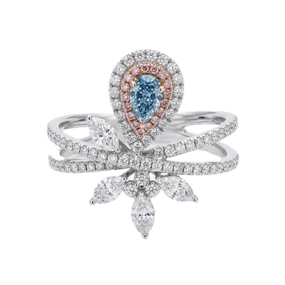 18K White Gold 0.18ct Fancy Colour Diamond Ring
