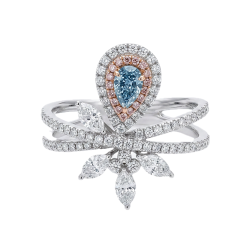18K White Gold 0.18ct Fancy Colour Diamond Ring