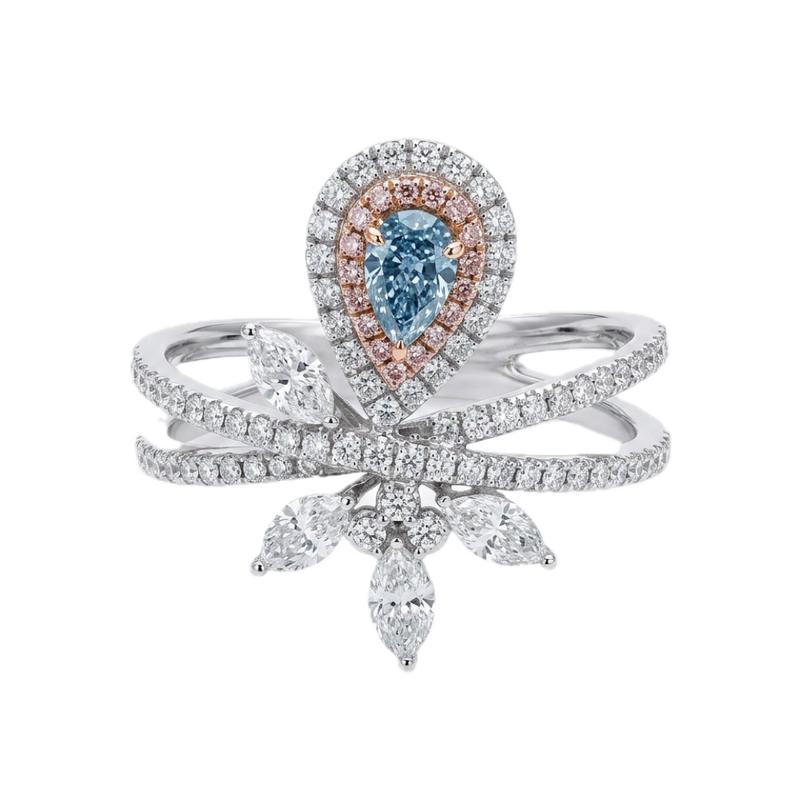 18K White Gold 0.18ct Fancy Colour Diamond Ring