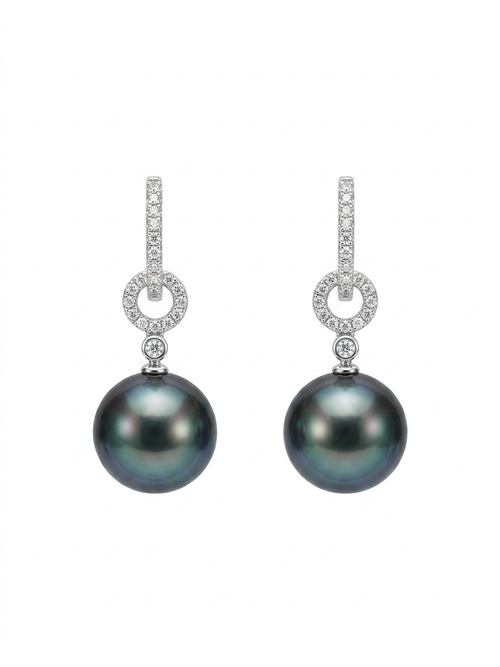 18K White Gold Pearl Earrings