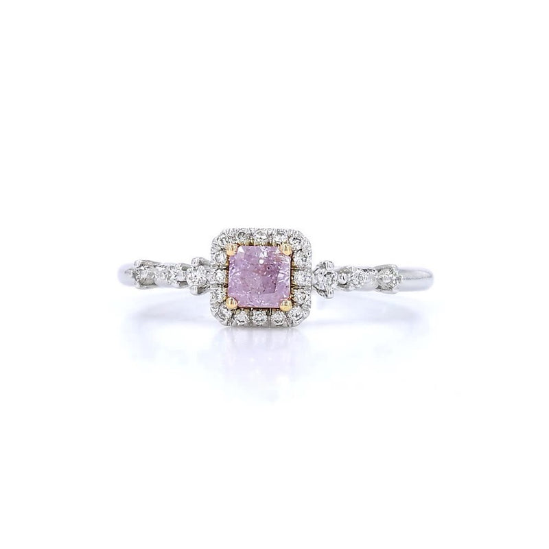 18K白金 0.30ct Fancy Pink 粉紅鑽戒指