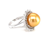 18K White Gold Pearl Ring