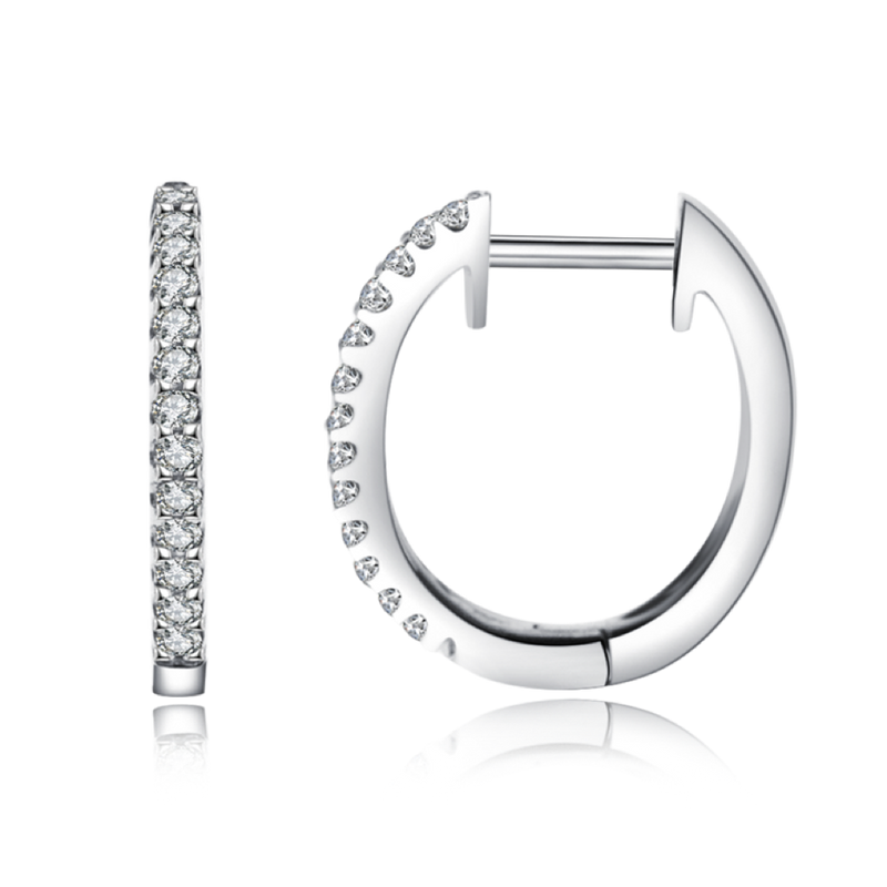 18K白金 0.18ct 鑽石耳環