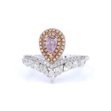 18K白金 0.27ct Fancy Purplish Pink 粉紅鑽戒指