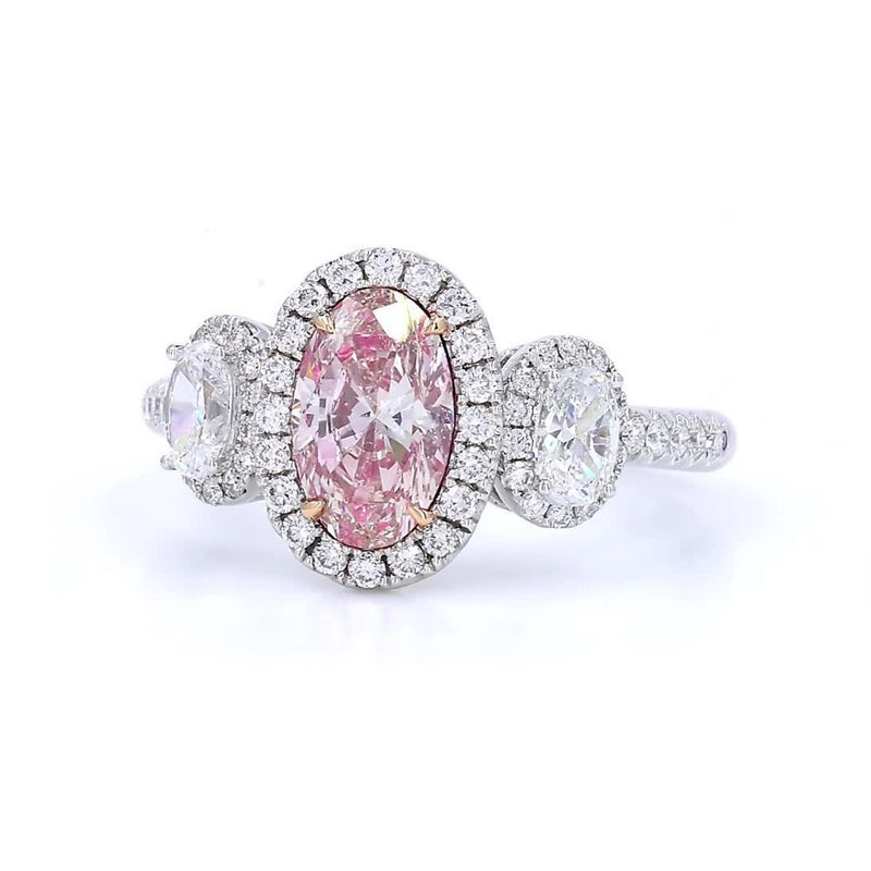 18K白金 1.20ct Fancy Pink 粉紅鑽戒指