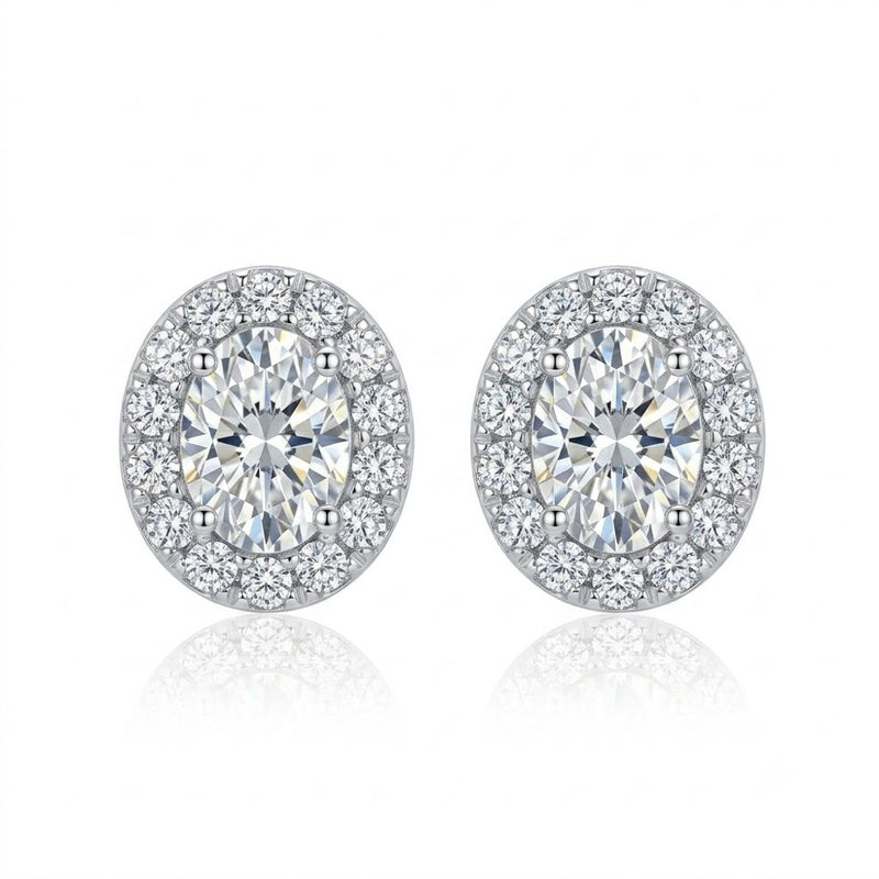 18K白金 0.30ct 鑽石耳環
