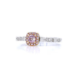18K白金 0.21ct Fancy Pink 粉紅鑽戒指