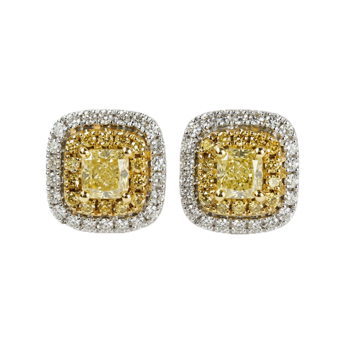18K White Gold 0.53ct Fancy Colour Diamond Earrings