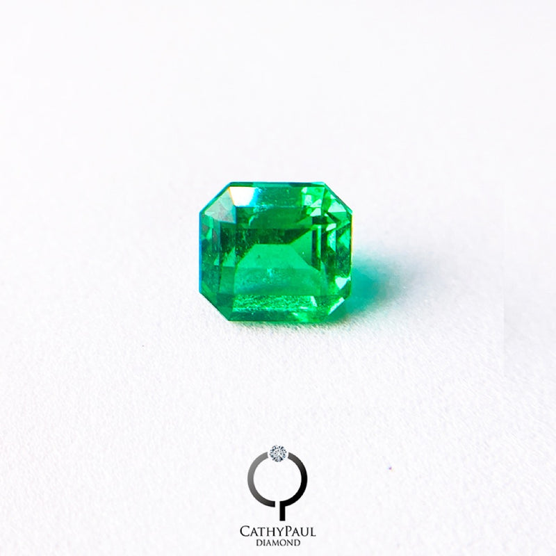 GRS Natural Emerald Emerald Cut 2.61ct Intense Green