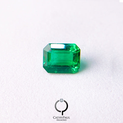 GRS Natural Emerald Emerald Cut 3.00ct Vivid Green