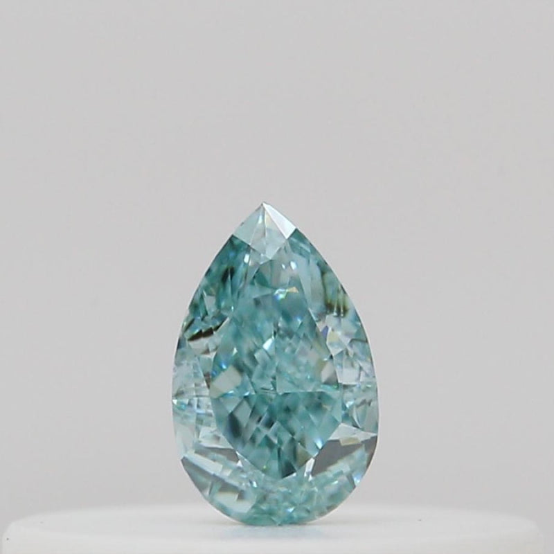 GIA 彩鑽 綠鑽 0.11ct Fancy Intense Blue-green
