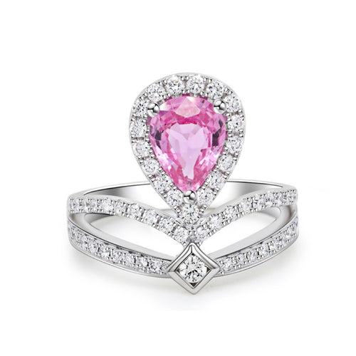 18K White Gold 1.46ct Pink Sapphire Ring