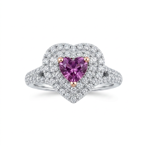 18K White Gold 0.51ct Pink Sapphire Ring