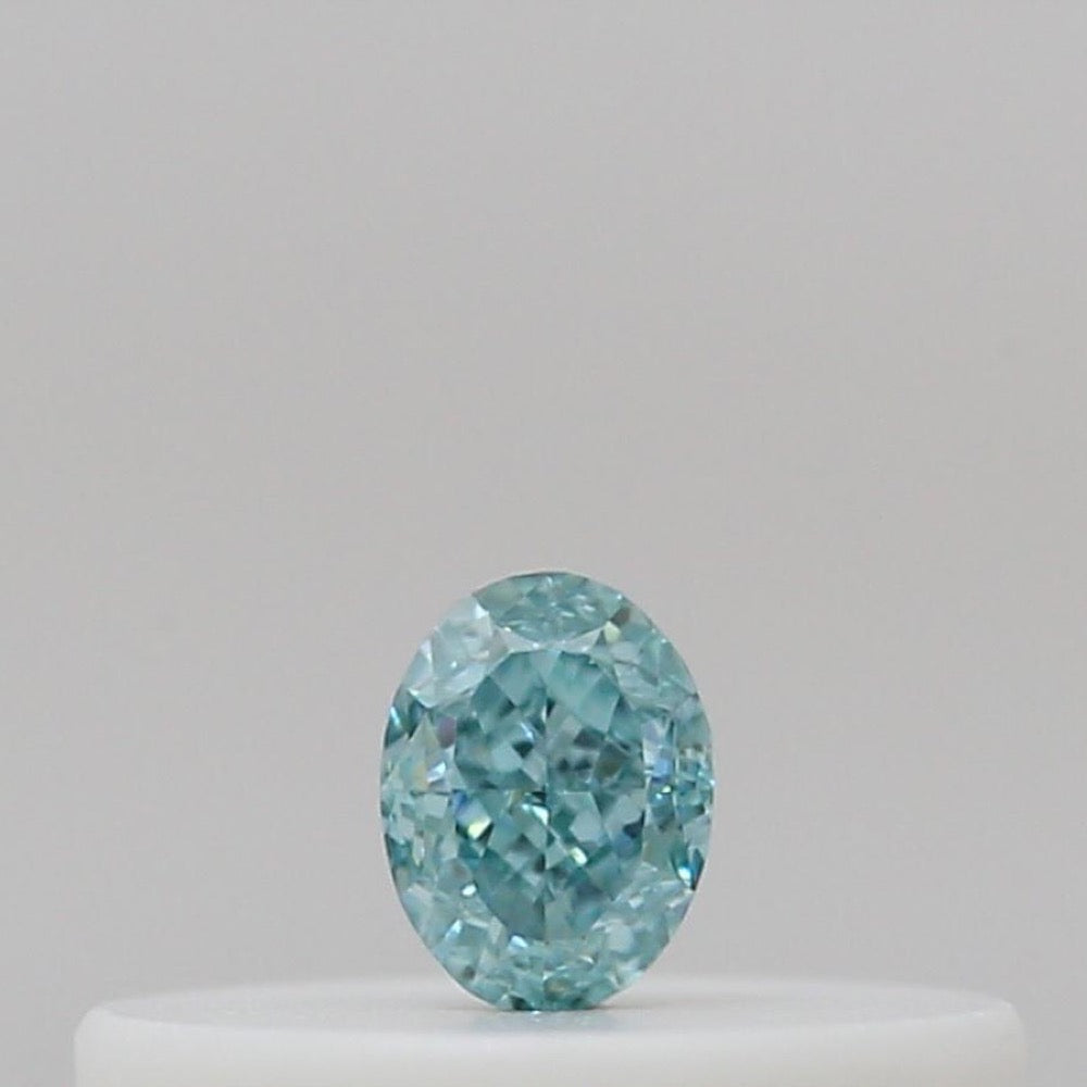 GIA 彩鑽 綠鑽 0.07ct Fancy Vivid Blue-green