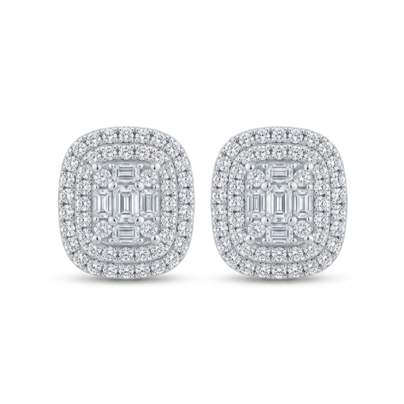 18K白金 0.31ct 鑽石耳環