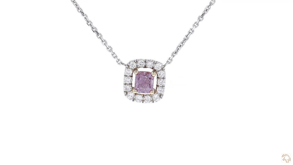 18K白金 0.24ct Fancy Purple Pink 粉紅鑽吊咀