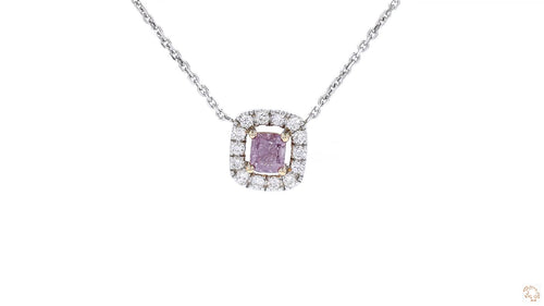 18K白金 0.24ct Fancy Purple Pink 粉紅鑽吊咀