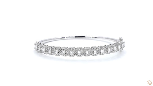 18K White Gold 0.98ct Diamond Bangle