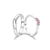18K Pink Diamond Wedding Band Pair PD001