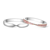 18K Pink Diamond Wedding Band Pair PD004