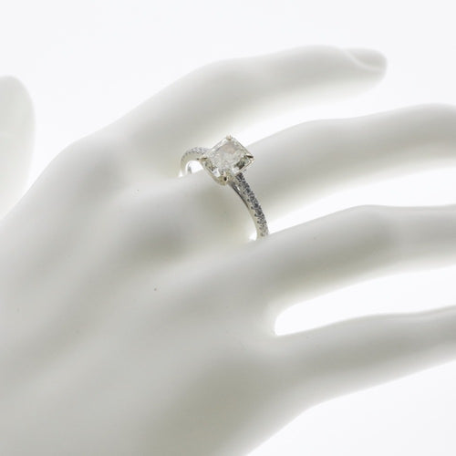 18K Emerald Cut Diamond Ring Setting R3251
