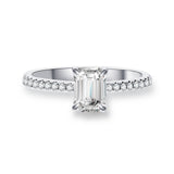 18K Emerald Cut Diamond Ring Setting R3251