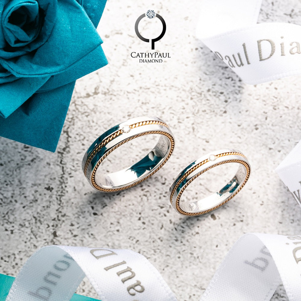 18K German Wedding Band Pair RM007