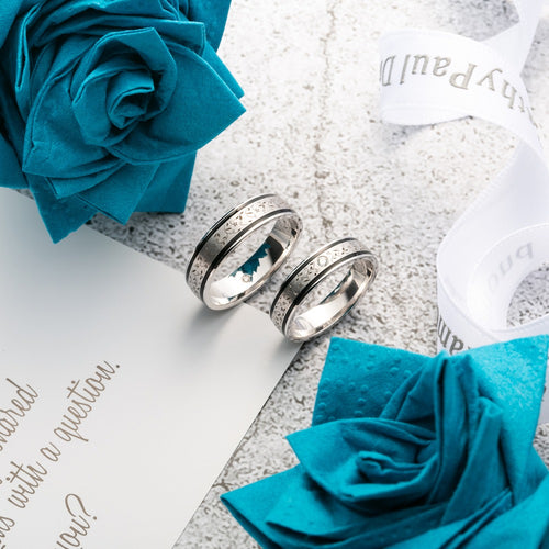 18K German Wedding Band Pair RM010