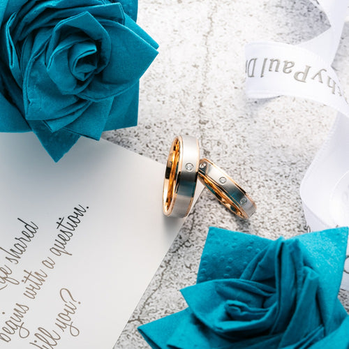 18K German Wedding Band Pair RM011
