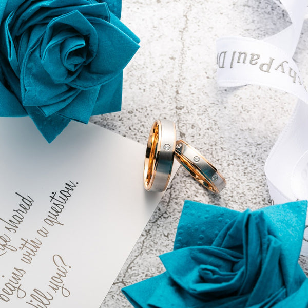 18K German Wedding Band Pair RM011