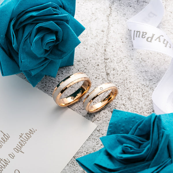 18K German Wedding Band Pair RM013