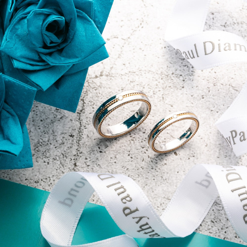 18K German Wedding Band Pair RM016