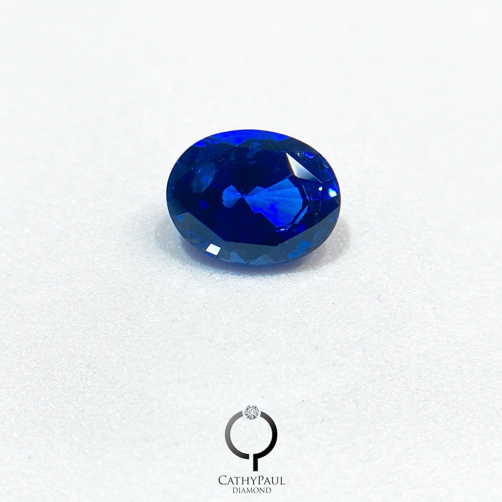 GRS Natural Sapphire Oval 2.95ct Royal Blue